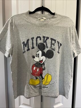 H&M Gray Mickey Mouse Short Sleeve Tee